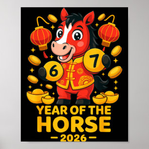Jahr des Pferdes 2026 Pferd 67 Meme Chinesisches N Poster