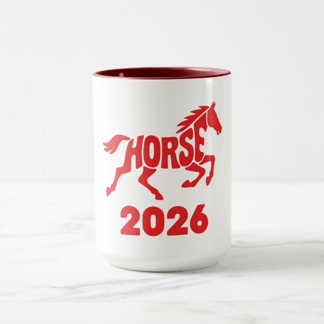 Jahr des Pferdes 2026 Tasse (Zentrum)