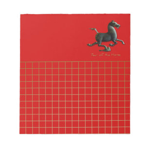 Jahr des Pferdes Chinesisch Zodiac Geburtstag SqNP Notizblock