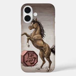 Jahr des Pferdes Chinesisch Zodiac Tier Art iPhone 16 Hülle