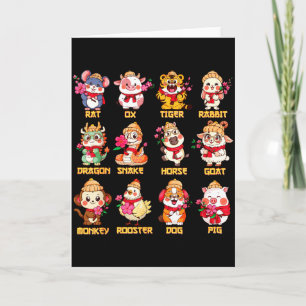 Jahr des Pferdes Chinesische Tierkreiszeichen Luna Karte