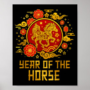 Jahr des Pferdes Chinesisches Neujahr 2026 Zodiac  Poster
