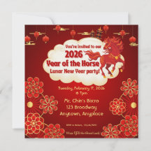 Jahr des Pferdes Chinesisches Neujahrs-Einladung
