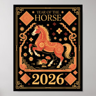 Jahr des Pferdes – Chinesisches Neujahrsfest 2026  Poster