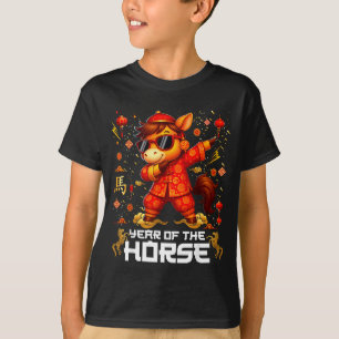 Jahr des Pferdes Dabbing Pferd Lunar Chinesisches  T-Shirt