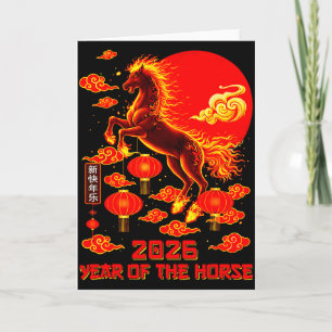 Jahr des Pferdes Lunar Chinesisches Neujahr Feuerp Karte