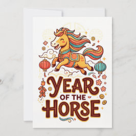 Jahr des Pferdes - Mondneujahrs-Grußkarte Feiertagskarte