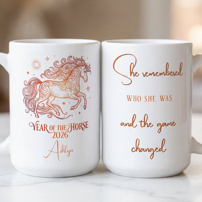 Jahr des Pferdes Motivational Kaffeetasse (Von Creator hochgeladen)