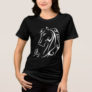 Jahr des Pferdes Pferdekopfsymbol Tri-Blend Shirt