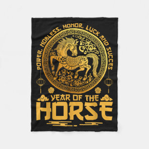 Jahr des Pferdes Zodiac Happy Chinesisches Neujahr Fleecedecke