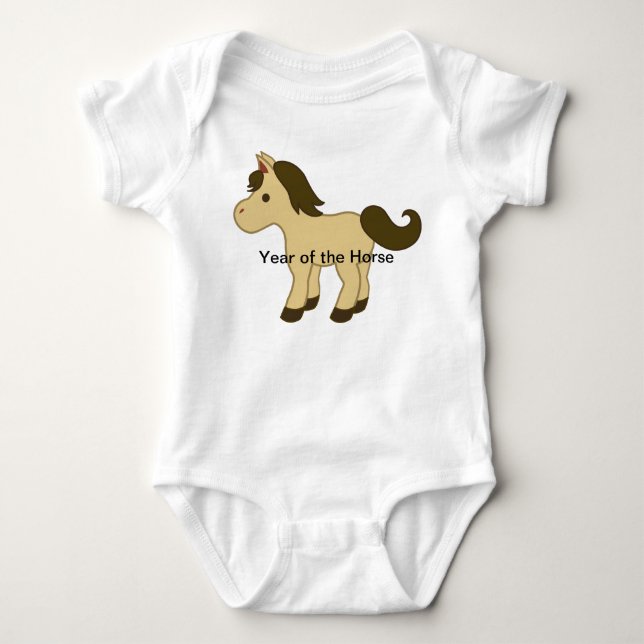 Jahr des Pferds Baby Strampler (Vorderseite)