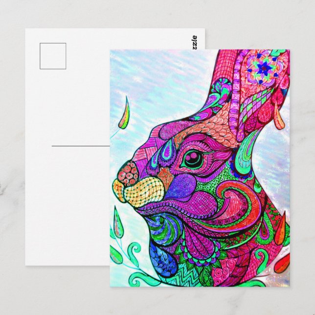 JAHR DES RABBIT ZODIAC | Kolorbook Postcard Postkarte (Vorne/Hinten)