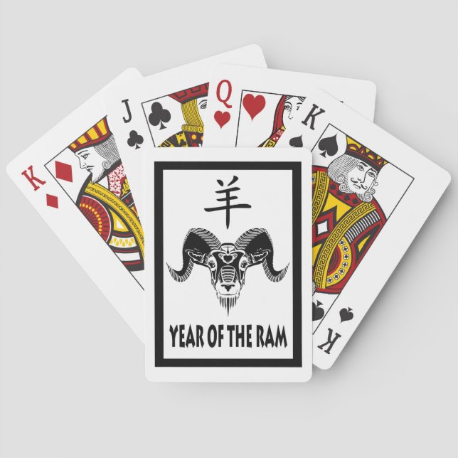 Jahr des RAM (wildRam) Spielkarten (Rückseite)