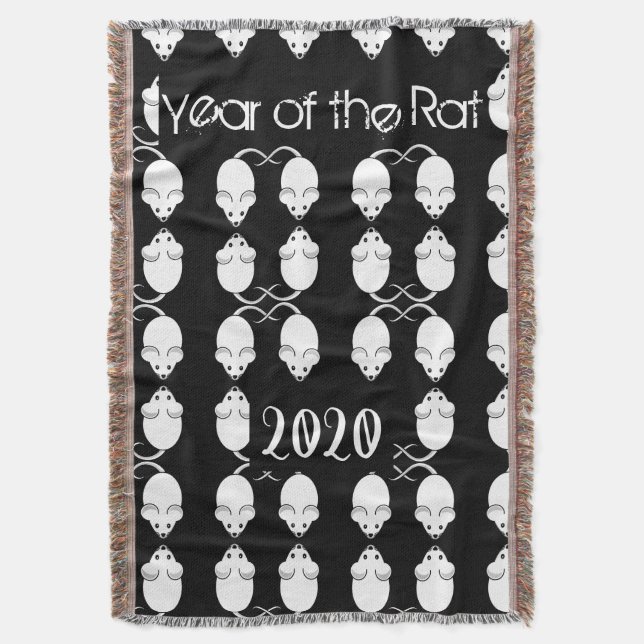 Jahr des Rattenmausmusters 2020 mit Text Decke (Vorderseite Vertikal)