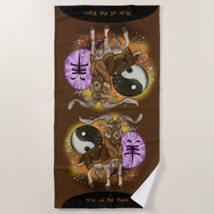 Jahr des rohen chinesischen Zodiaks Strandtuch