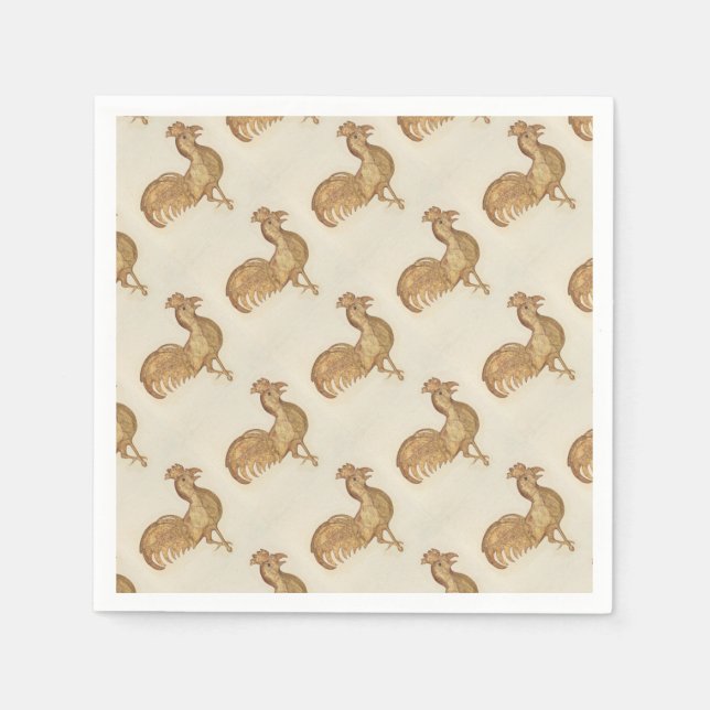 Jahr des Rooster-Glücks zum neuen Jahr 2017-Party Serviette (Vorderseite)