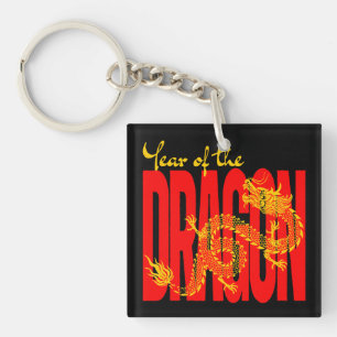 Jahr des roten Goldenen Drachen Schlüsselanhänger