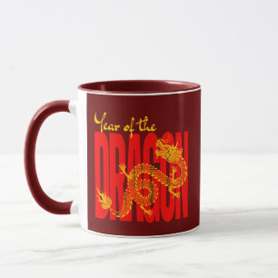 Jahr des roten Goldenen Drachen Tasse