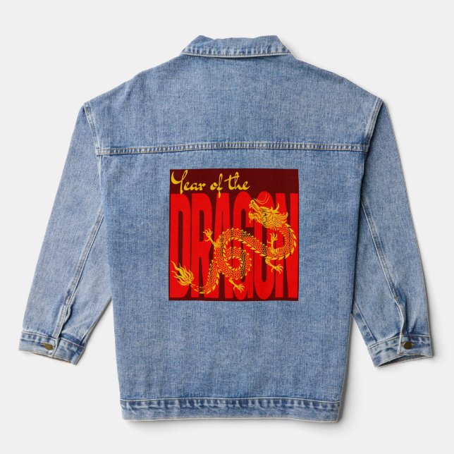 Jahr des roten Goldes des Drachen Jeansjacke (Rückseite)