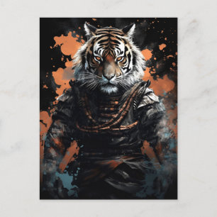 Jahr des Tiger Samurai Postkarte
