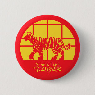 Jahr des Tigers Button