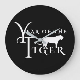 Jahr des Tigers Große Wanduhr