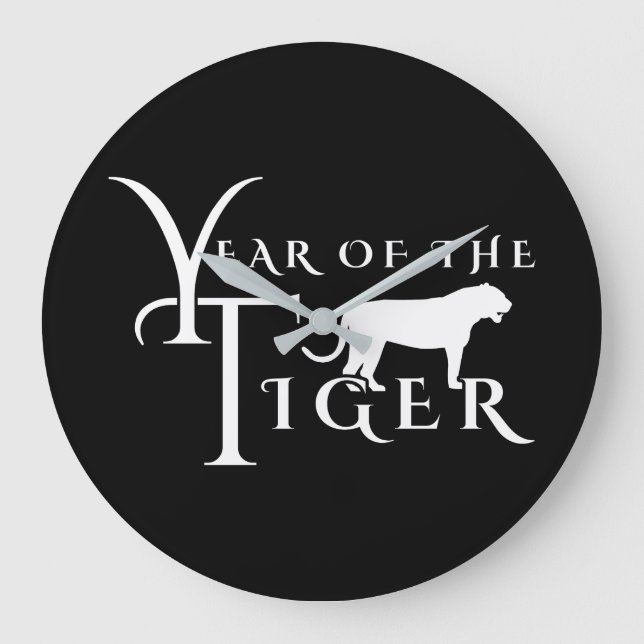 Jahr des Tigers Große Wanduhr (Vorderseite)