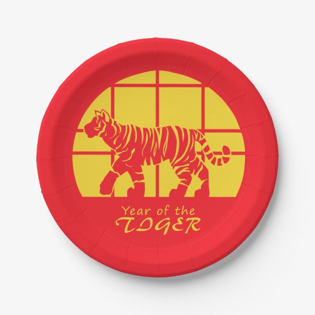 Jahr des Tigers Pappteller (Vorderseite)