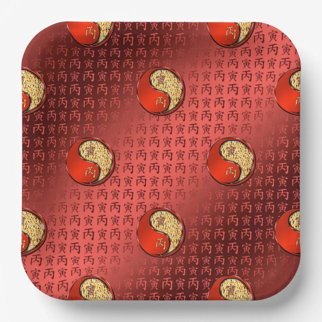 Jahr des Tigers Pappteller (Vorderseite)