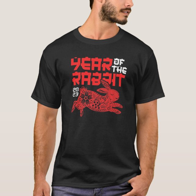 Jahr des Wasser Rabbi 2023 Chinesische Zodiakische T-Shirt (Vorderseite)