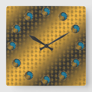 Jahr des Wasserpferdes Quadratische Wanduhr