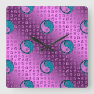 Jahr des Wasserrosters Quadratische Wanduhr