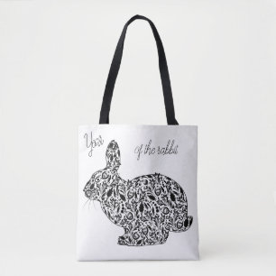 JAHR DES ZWEI SEITEN RABBIT TOTE BAG