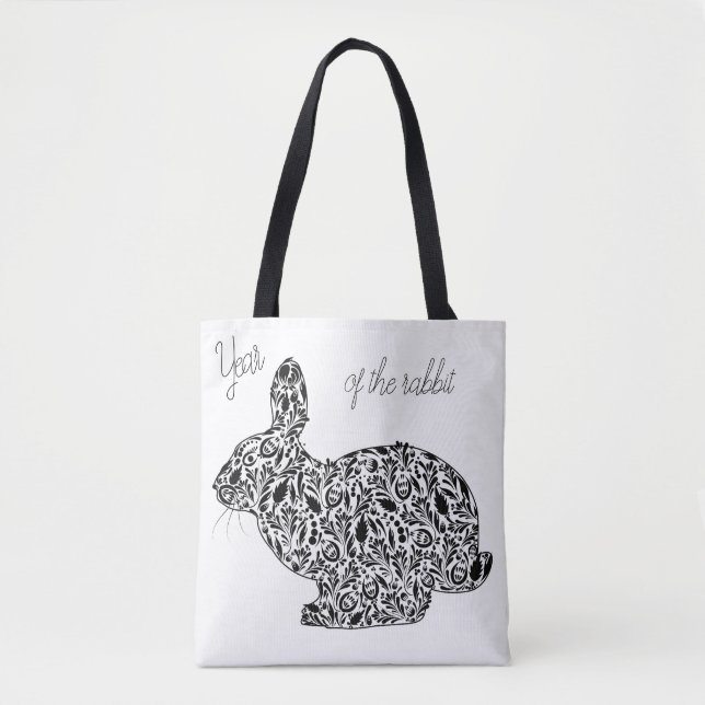 JAHR DES ZWEI SEITEN RABBIT TOTE BAG (Vorderseite)