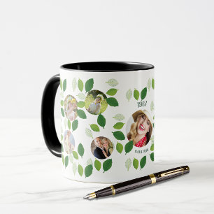 Jahr Geboren Familienbaum FOTO Collage Geburtstag  Tasse