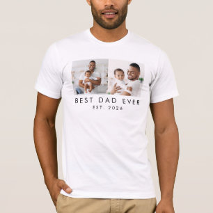 Jahr Gegründet 2 Fotos Bester Vater Aller Zeiten  T-Shirt