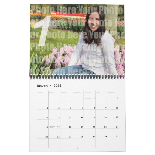 Jahr im kundenspezifischen Familien-Foto der Kalender (Jan 2026)