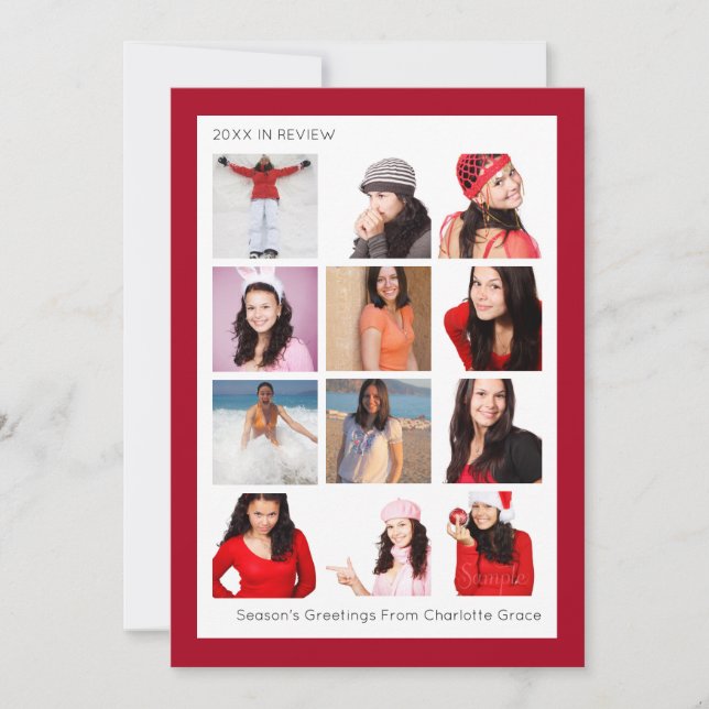 Jahr im Review 12 Foto Personalisiert Weihnachten (Vorderseite)