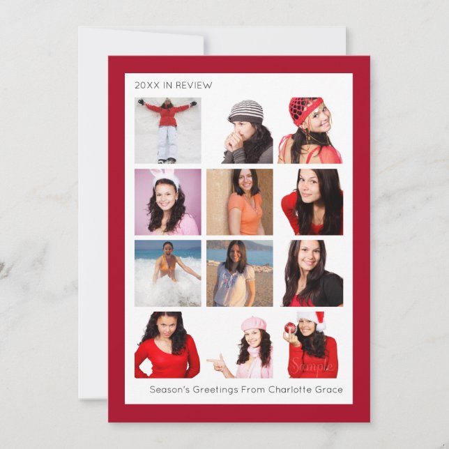 Jahr im Review 12 Foto Personalisiert Weihnachten (Vorderseite)