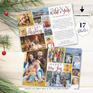 Jahr im Review 17 Foto Collage Custom Greetings Feiertagskarte