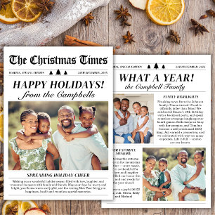 Jahr im Review Classic Newspaper Christmas Foto Feiertagskarte