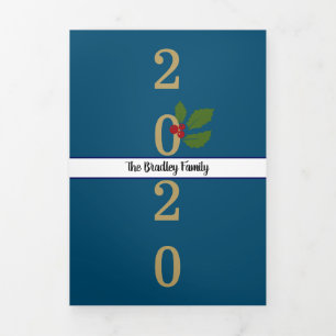 Jahr im Review Foto Collage Weihnachtsbrief Dreifach Gefaltete Karte