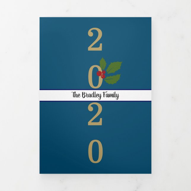 Jahr im Review Foto Collage Weihnachtsbrief Dreifach Gefaltete Karte (Cover)