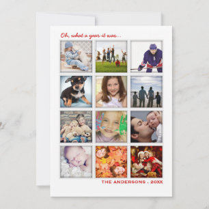 Jahr im Überblick 12 Foto Collage Holiday Card Feiertagskarte
