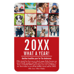Jahr im Überblick 12 Foto Weihnachtsfeiertage Magnet