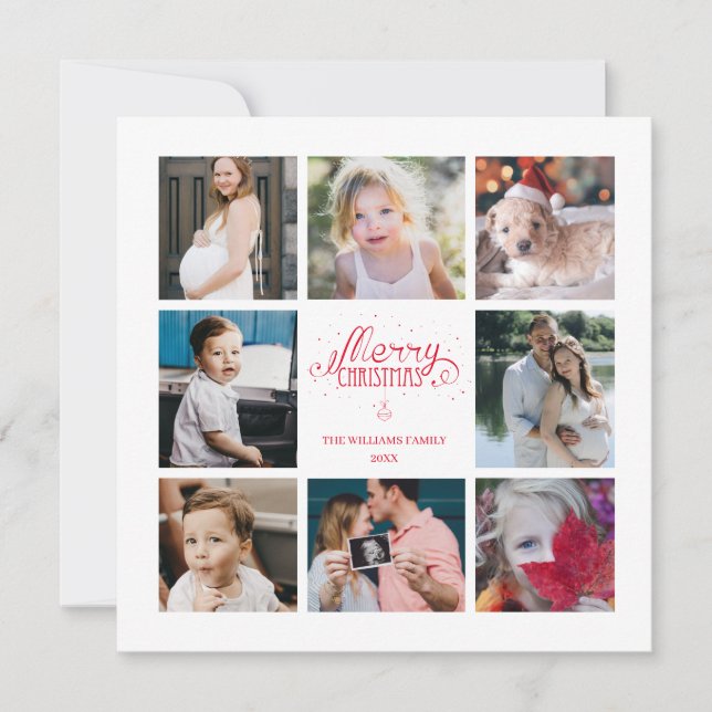 Jahr im Überblick 8 Foto Collage Holiday Card Einladung (Vorderseite)