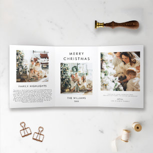 Jahr im Überblick Moderne Weihnachtskarte Dreifach Gefaltete Einladung