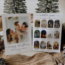 Jahr im Überblick Modernes Foto Weihnachtskarte