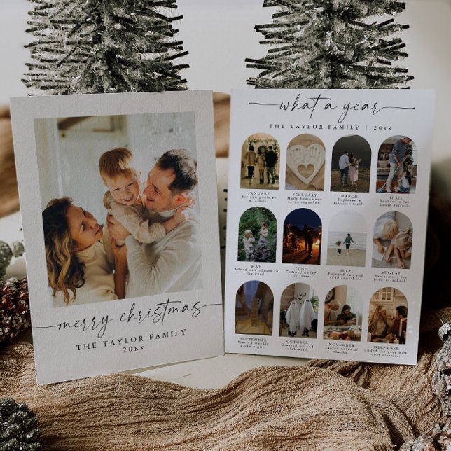 Jahr im Überblick Modernes Foto Weihnachtskarte Einladung (Von Creator hochgeladen)