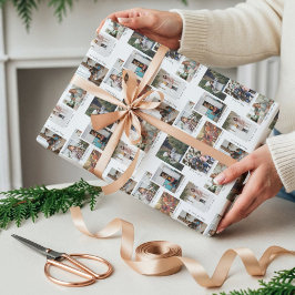 Jahr in Momenten 8 Familienfoto-Collage & Captions Geschenkpapier